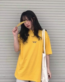 💋Áo Thun Tay Lỡ Hoa Cúc Sau Lưng