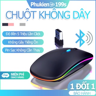Chuột không dây Bluetooth Wireless A2 có Led Cảm biến nhạy Lia mượt Dùng cho Laptop PC TV