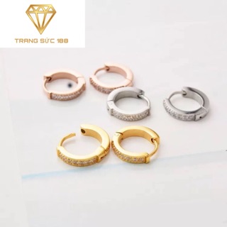 Bông tai Titan Nữ Khoen đá BTT16