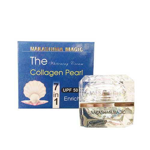 Kem dưỡng trắng da ngọc trai Nakashima Magic Collagen Pearl 7in1 30g-Tặng mặt dưỡng da