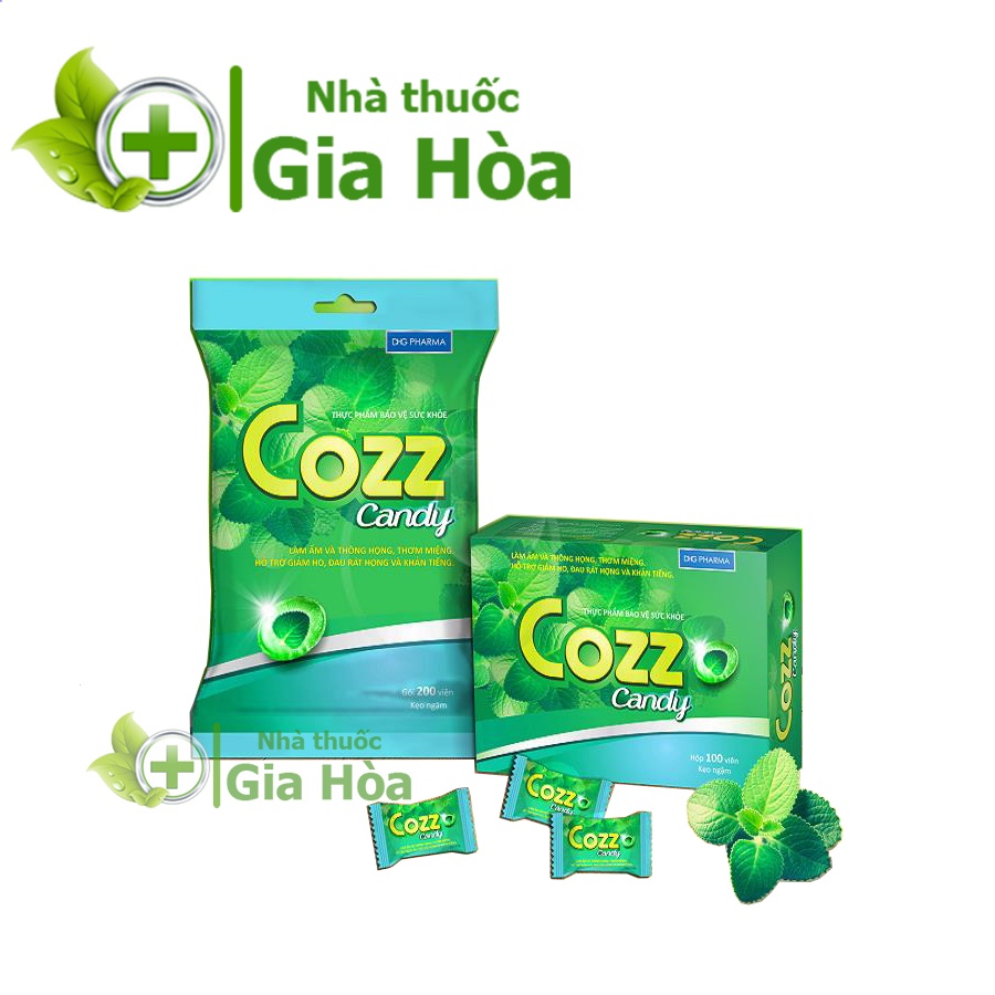 Kẹo ngậm Cozz Candy (Dược Hậu Giang - DHG Pharma) - Giảm ho, đau rát họng, khàn tiếng, làm ấm, giảm mùi hôi, thơm miệng