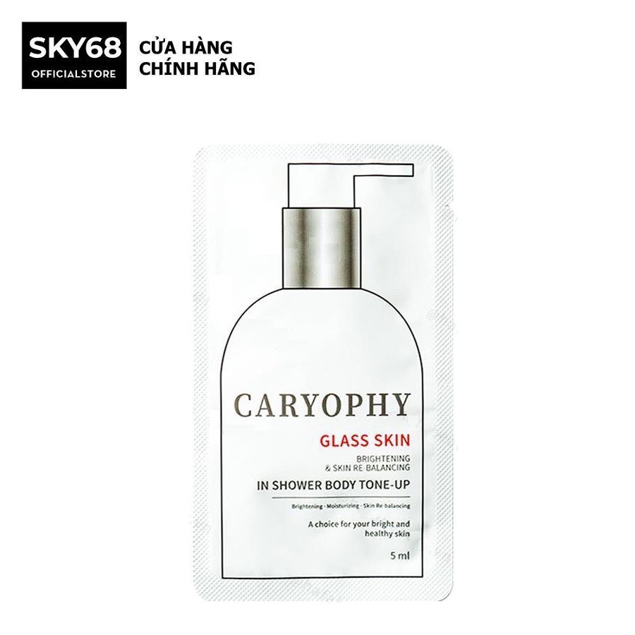 [Sample] Kem Dưỡng Ẩm Trắng Da 3 in 1 Glass skin in Shower Body Tone up Caryophy 5ml