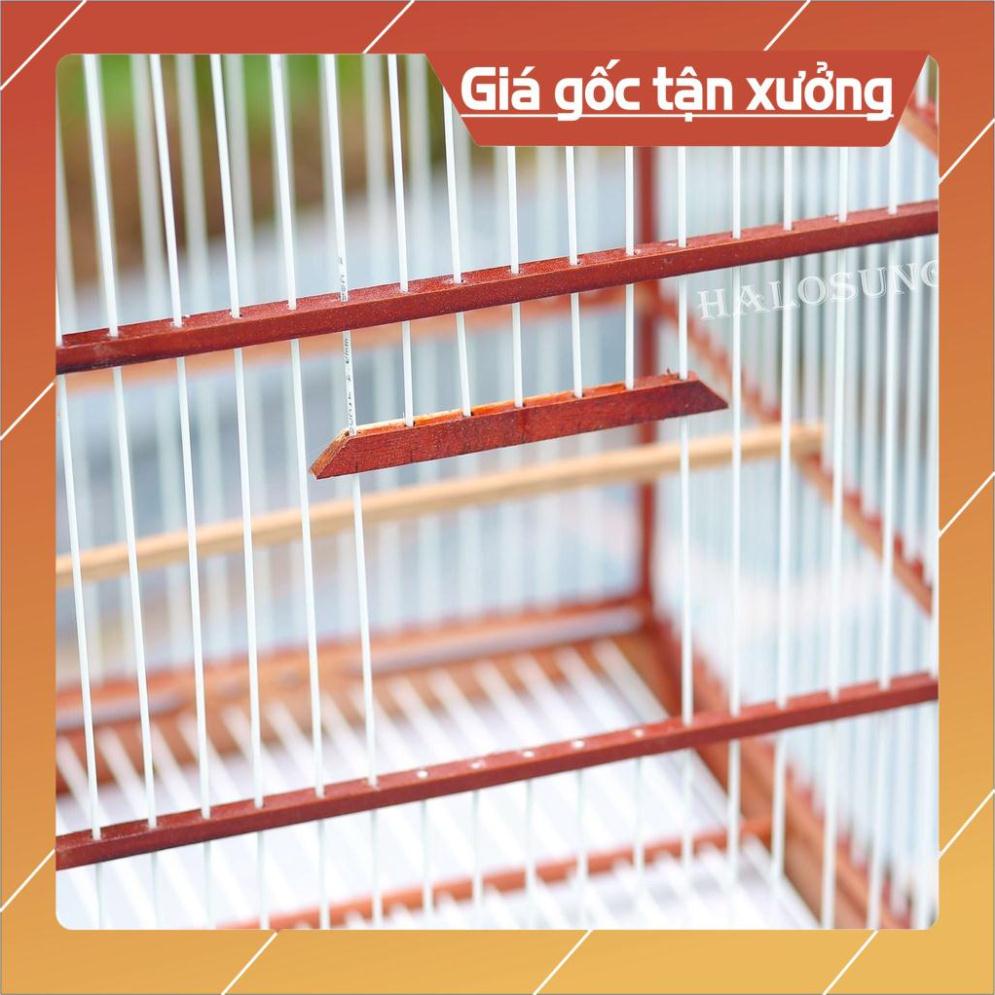 Lồng chim chào mào LOCHIHA lồng chim vuông gỗ cao cấp kèm phụ kiện LC73