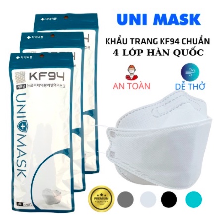 combo 50 cái Khẩu trang KF94 mask Hàn Quốc 4 lớp KF94 UNI MASK  Chống Bụi Mịn Và Kháng Khuẩn Hàng Cao Cấp.