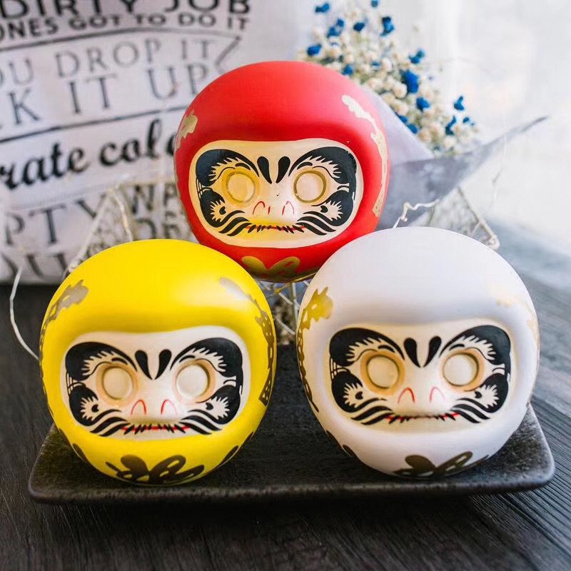 Daruma Đất nung chưa vẽ mắt 12cm - Ba màu (được chọn màu)