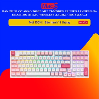 Bàn phím cơ AKKO 3098B Multi-modes Prunus Lannesiana (Bluetooth 5.0 / Wireless 2.4Ghz / Hotswap / Foam tiêu âm...)