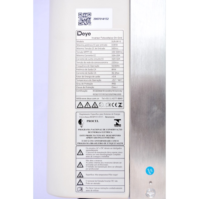 Biến tần hòa lưới bám tải 1 pha công suất 8KW chính hãng Deye SUN-8K-G, Bảo hành 5 năm