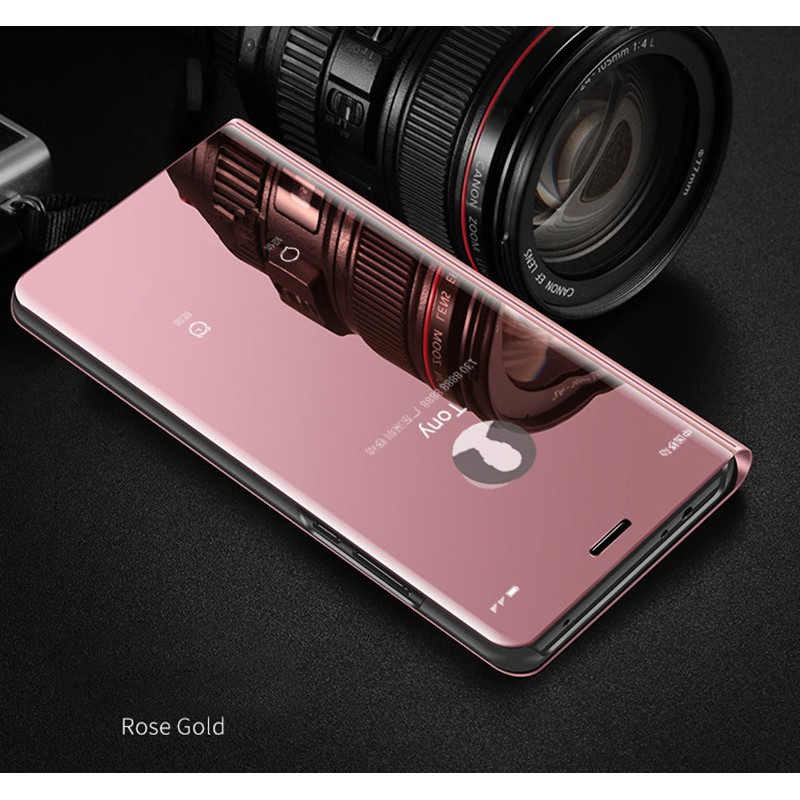 Ốp lưng Xiaomi Redmi Note 3 4 4x Note 5A 6 8 Pro thông minh Flip Cover Đứng xem Clear Mirror cover