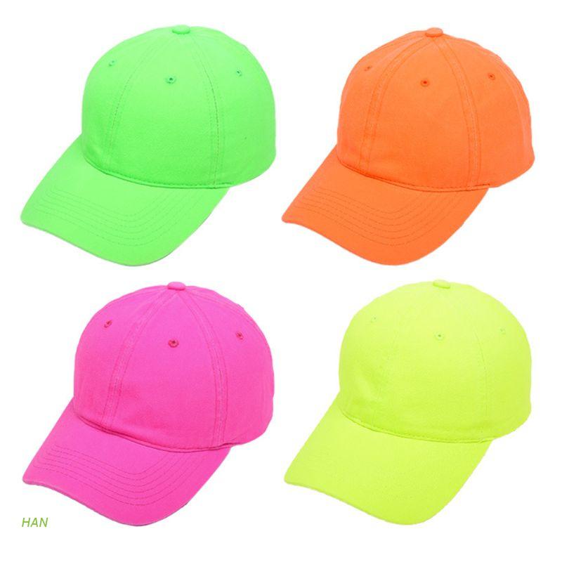 Mũ lưỡi trai chống nắng màu sắc neon dạ quang phong cách thời trang hip hop