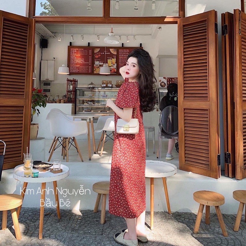 ❤️sỉ❤️ váy suông hoa nhí đỏ khoá dọc cho con ti