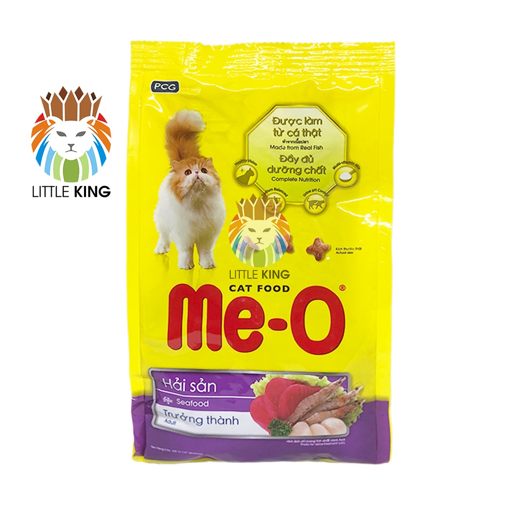 Combo 3 gói Thức ăn cho mèo lớn Me-o Adult gói 350gr, thức ăn hạt mèo giá rẻ Little King pet shop