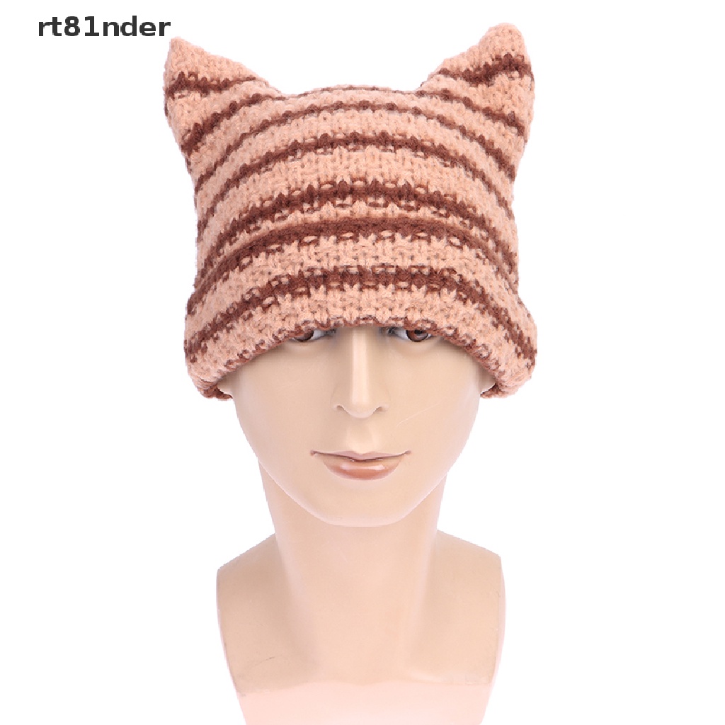 Rt Mũ Len Dệt Kim Đính Tai Mèo Nhỏ Phong Cách Gothic Punk Mùa Đông Cho Nữ n