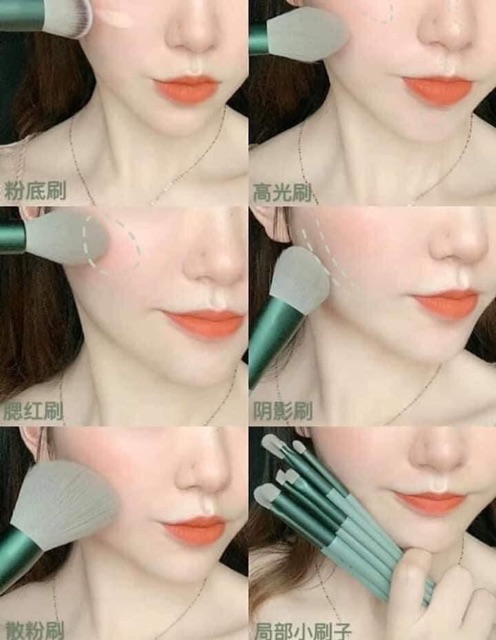 [CHÍNH HÃNG] Bộ Cọ Trang Điểm Xanh Pastel FIX 13 Cây