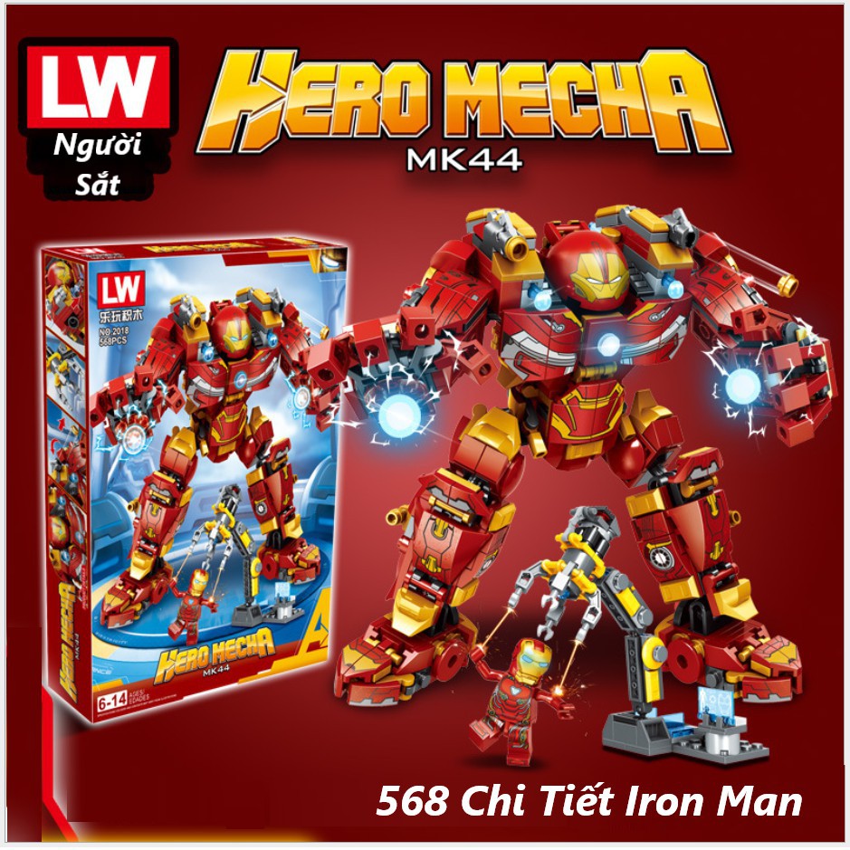 Đồ chơi lego Hulkbuster Iron man 568 pcs LANLAN KIDS lắp ráp mô hình người sắt (No.2018)