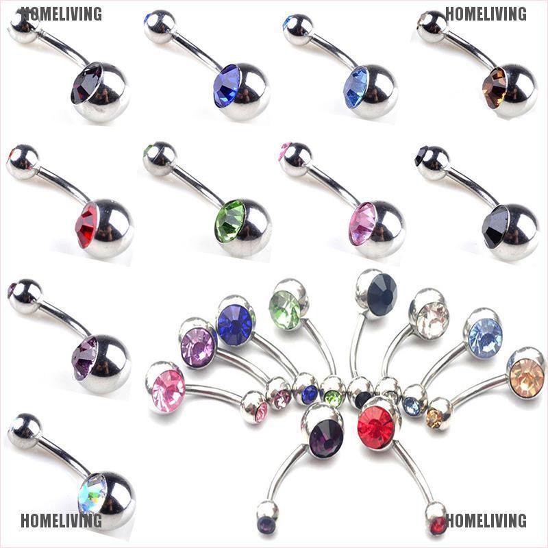 Set 10 / 12 / 15 Khuyên Rốn Đính Đá Pha Lê