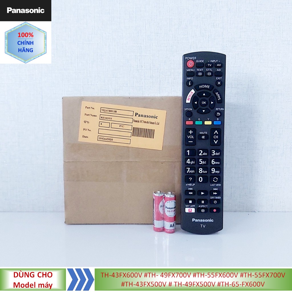 Phụ kiện [Remote chính hãng] Điều khiển tivi Panasonic model TH-43FX600V #TH- 49FX700V #TH-55FX600V #TH-55FX700V