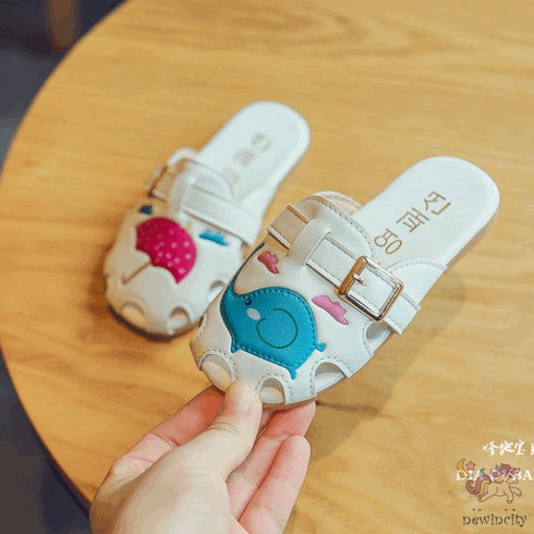 Dép Quai Ngang Chống Trượt In Hình Hoạt Hình Dễ Thương Cho Bé Gái