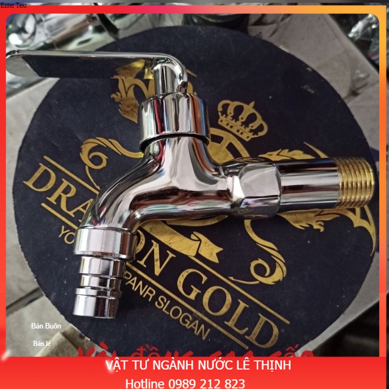 Vòi gạt nước đồng mạ crom bóng ren ngoài 21 tặng kèm băng tan