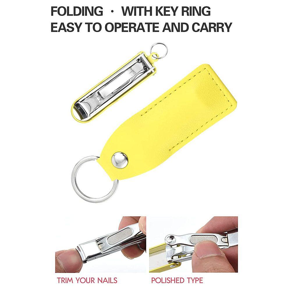 [Hàng mới về] Kẹp cắt móng có thể gấp gọn làm bằng thép không gỉ với bao da mang theo du lịch tiện lợi