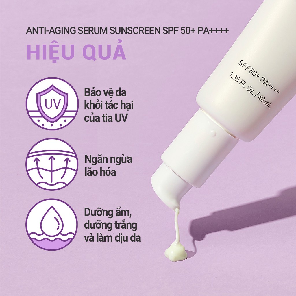 Kem chống nắng ngăn ngừa lão hóa innisfree Antiaging Serum Sunscreen SPF 50+ PA++++ 40ml