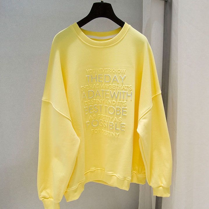 ZHELIHANGFEI Áo Thun Tay Dài Dáng Rộng In Chữ Kiểu Hip-Hop Cá Tính