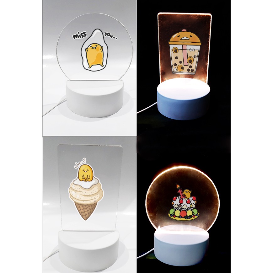 Đèn Led 3D trứng lười gudetama DLI33 Đèn Ngủ 3D Sáng Tạo cute dễ thương