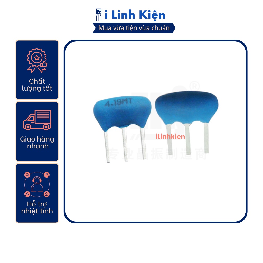 Thạch anh 4,19Mhz 3 chân cắm loại tốt