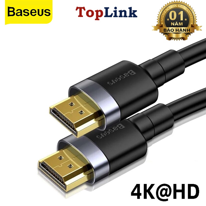 Cáp HDMI 4K 60Hz 18Gbps Siêu Bền Baseus Cafule HDMI Cable Hỗ Trợ Lên Đến 32 Kênh Âm Thanh - TopLink