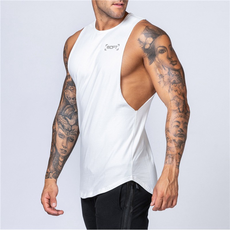 Mens Causal Basic Cotton Round Neck Tank Tops bodybuilding Fitness Graphic Singlets