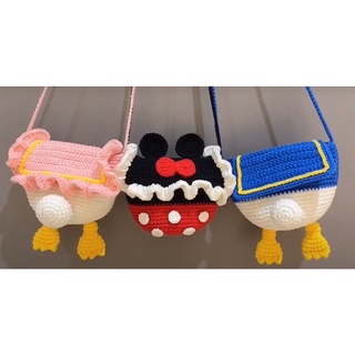 Donald duck túi đeo chéo đan len thủ công hình vịt donald đáng yêu