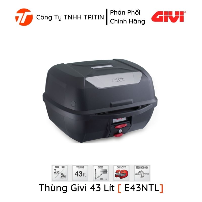 Thùng Xe GIVI E43NTL / E43NTL-ADV 43 Lít - Bảo Hành 2 Năm Chính Hãng | TRITINCO