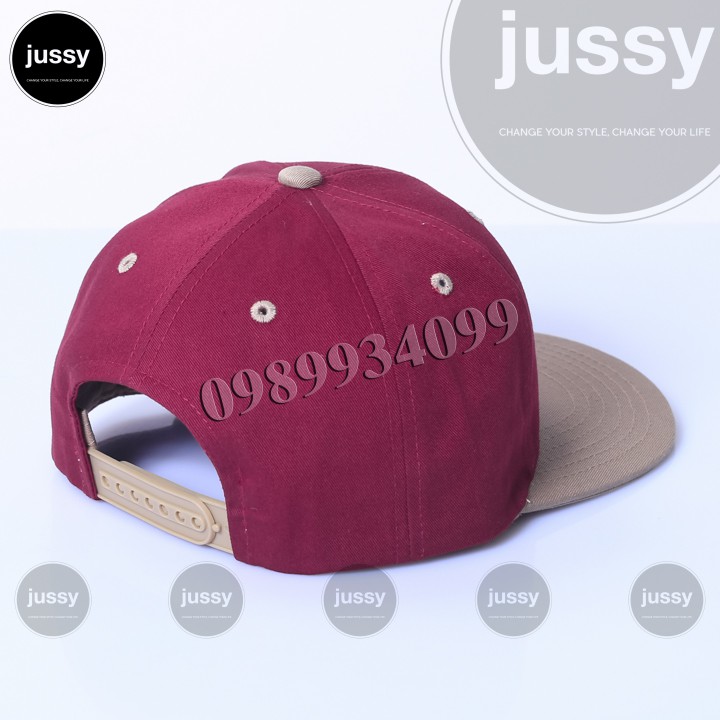 Mũ Snapback Đỏ Trơn Phối Kết Vàng Kaki Nổi Bật