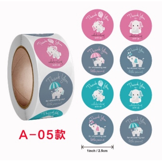 Cuộn Băng/ Sticker 500 Nhãn Dán Cảm Ơn Bằng Tiếng Anh Tiện Lợi 🍀 Clovershop68 🍀