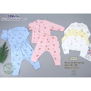Bộ sơ sinh tay dài cài xéo dokma