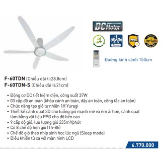 Quạt trần Panasonic F-60TDN 5cánh
