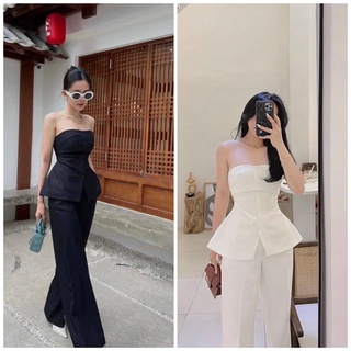 Set áo ống cúp ngực kèm quần ống rộng