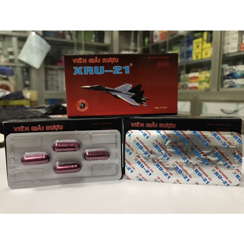 Viên giải rượu XRU - 21 - hộp 1 vỉ x 4 viên.