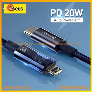 Dây sạc nhanh tự ngắt Baseus 27W, cáp sạc C to IP, dây dù chống đứt tự động ngắt khi đầy, cáp sạc ip tự ngắt bh 12 tháng