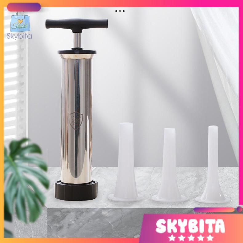 Dụng cụ nhồi xúc xích, lạp xưởng tay cầm inox tiện lợi cho gia đình