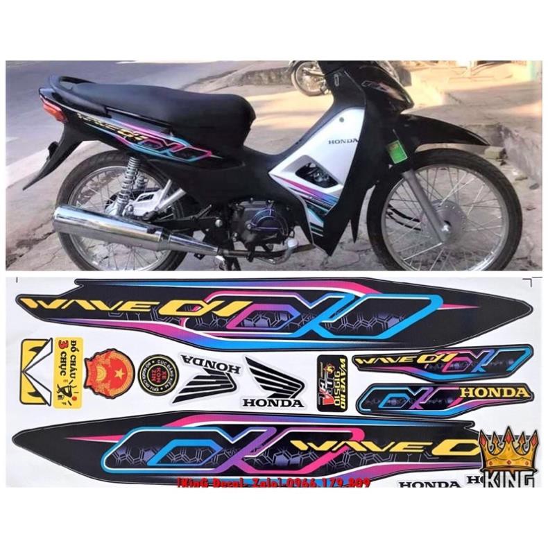 Tem rời Wave 110 pha 7 màu Ngân hà cực đẹp