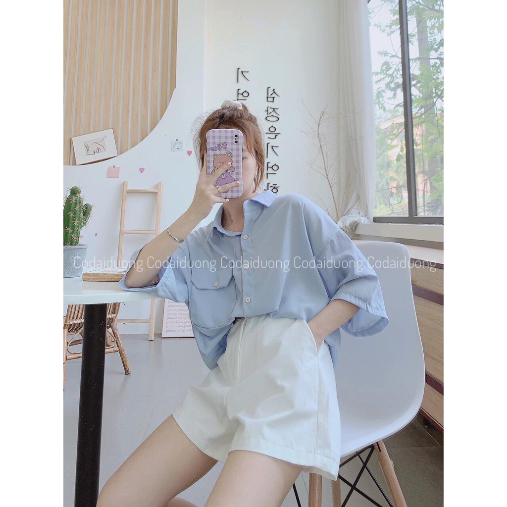 [RẺ VÔ ĐỊCH] Áo Sơ Mi Nắp Túi Cúc - Áo Sơ Mi Đi Học