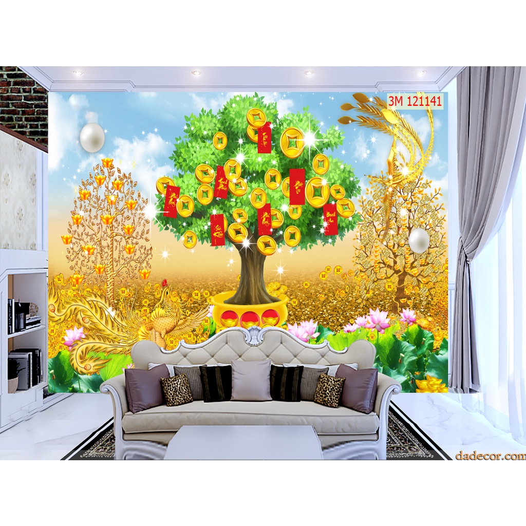 TRANH 3D VẢI LỤA KIM TIỀN THẦN TÀI IN KÍCH THƯỚC THEO YÊU CẦU