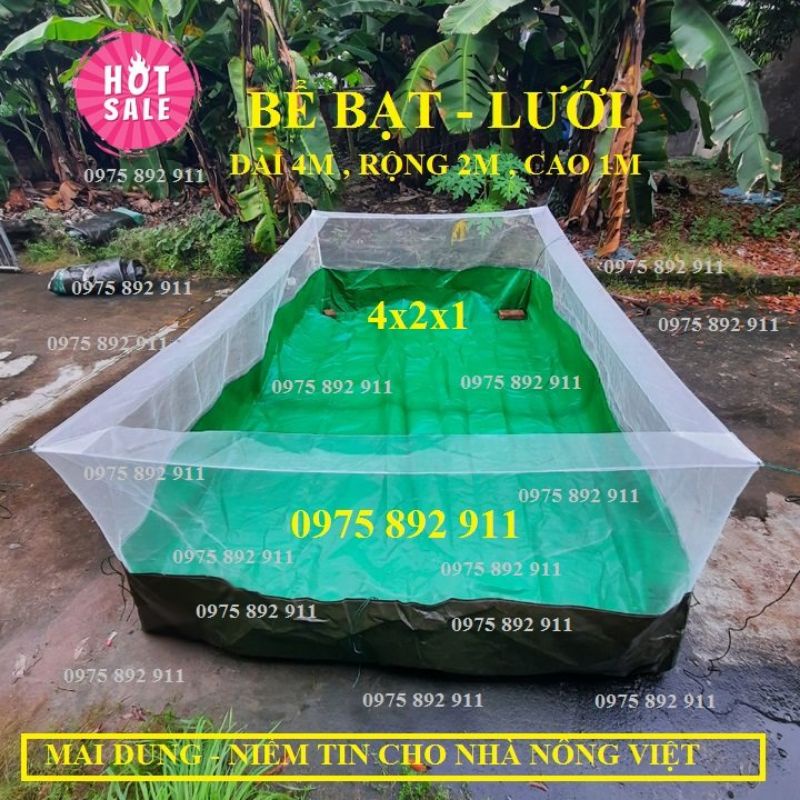 bể bạt lưới nuôi ếch chuyên nghiệp