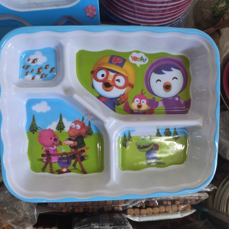 Khay Ăn Tập Cho Bé Loại 4 Ngăn , 2 Ngăn