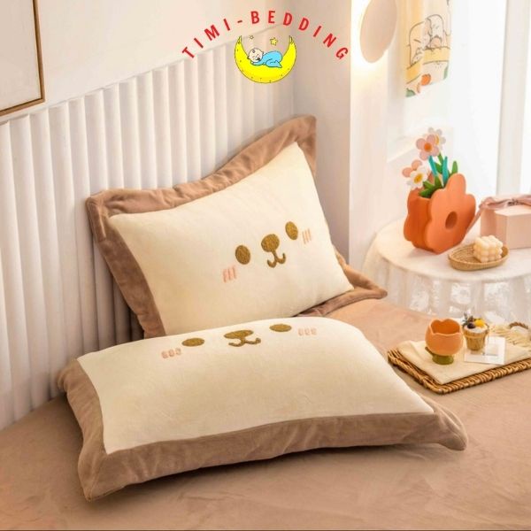 Bộ chăn ga gối nỉ nhung – Set chăn ga nỉ nhung mềm mại ấm áp 4 món - Timibedding