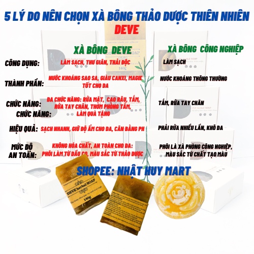 Xà bông thảo dược thiên nhiên xà phòng hữu cơ Deve