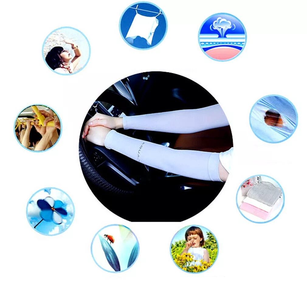 1 Pair Outdoor Cooling Arm Sleeves Sun protection cuff Arm Warmers for Cycling Basketball Football Running Sports