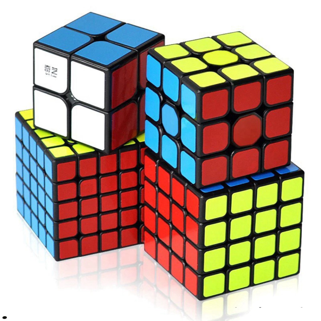 Combo 9 Rubik Viền Đen Sticker 2×2, 3×3, 4×4, 5×5, Megaminx, Pyraminx, Mirror, Skewb, Square-1