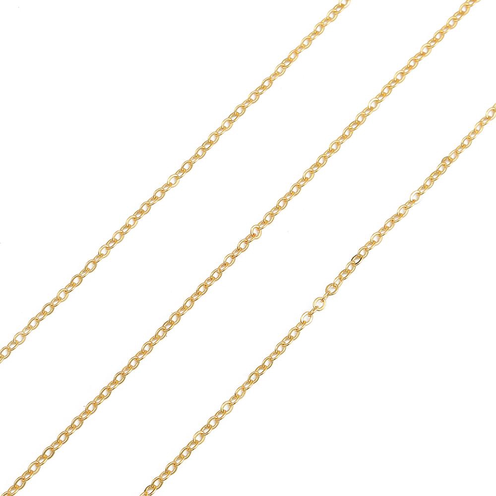 Dây chuyền chuỗi mạ vàng 18k 1 / 1.5 / 2mm 1meter dành cho làm trang sức