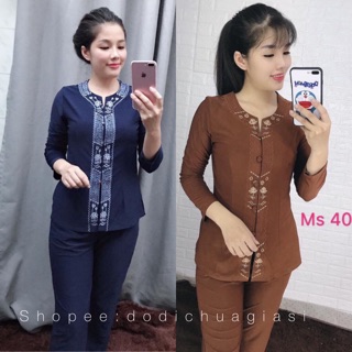 Đồ Lam Đi Chùa # Thun Khoá Lắc Sen # Đồ Bộ # Quần Áo Nữ